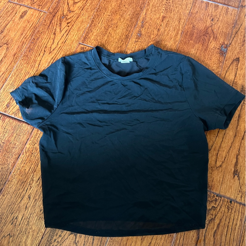 Mesh Black Crewneck Tee